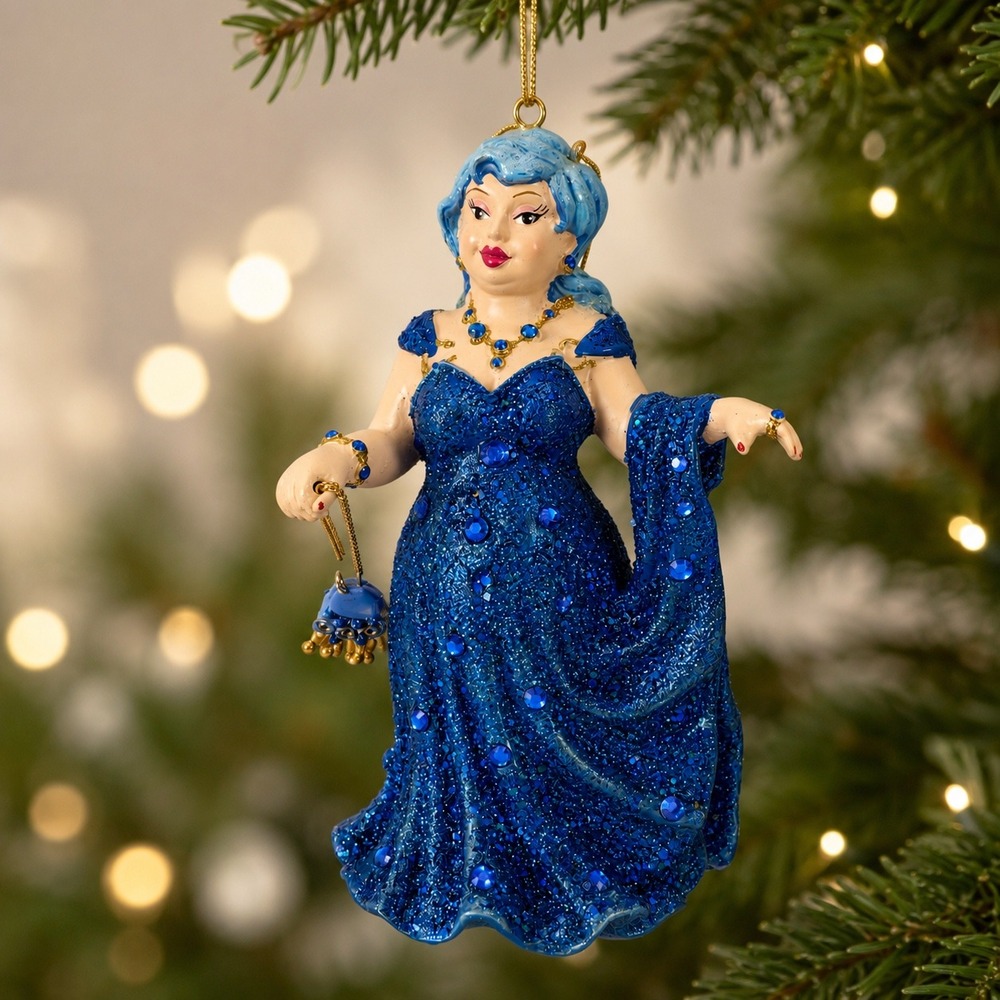 VTG 2006 December Diamonds RARE Retired Sapphire Lady Diva Christmas Ornament